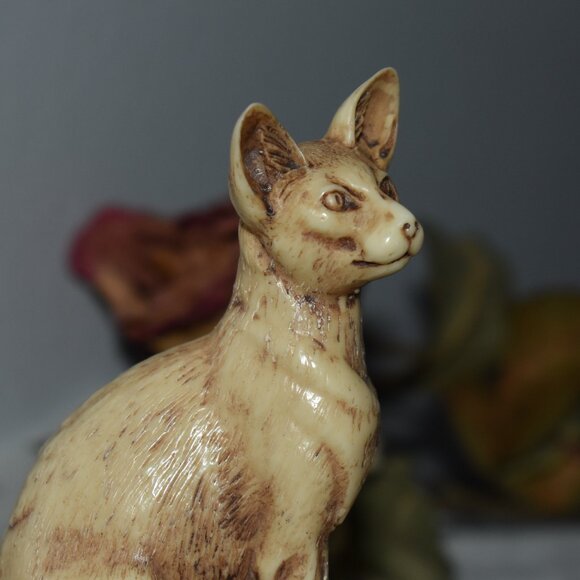 Vintage Antique Handmade Carved Small Mini 4inch Sphynx Cat Figure Decor - Picture 13 of 16